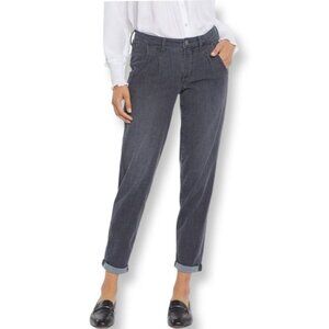 NYDJ NWT Charcoal Grey Giles Stretch Denim Cuffed Ankle High Rise Jeans Size 6